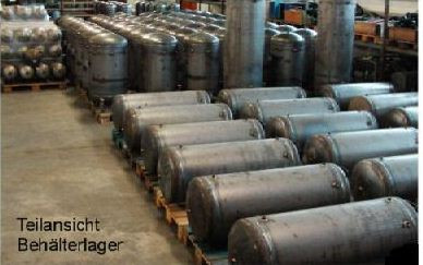 Druckluftbehälter Kompressorenkessel 500 Ltr 16bar - stehend - kurze Bauform