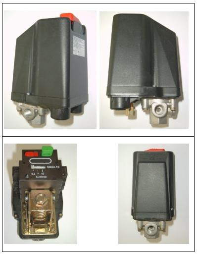 Druckschalter 15 bar f. Kompressoren Mot.-Schutz 6,3-10 A