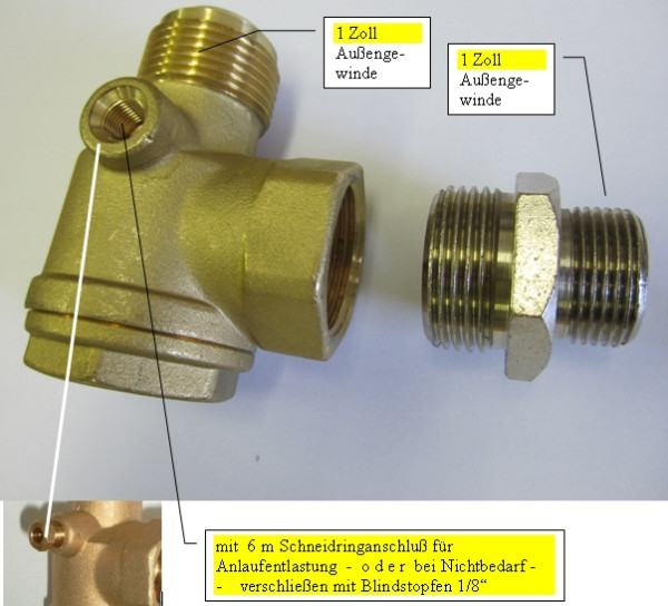 Rückschlagventil 1" f. Kompressoren Druckluft - Beidseitig 1" Anschlußgewinde
